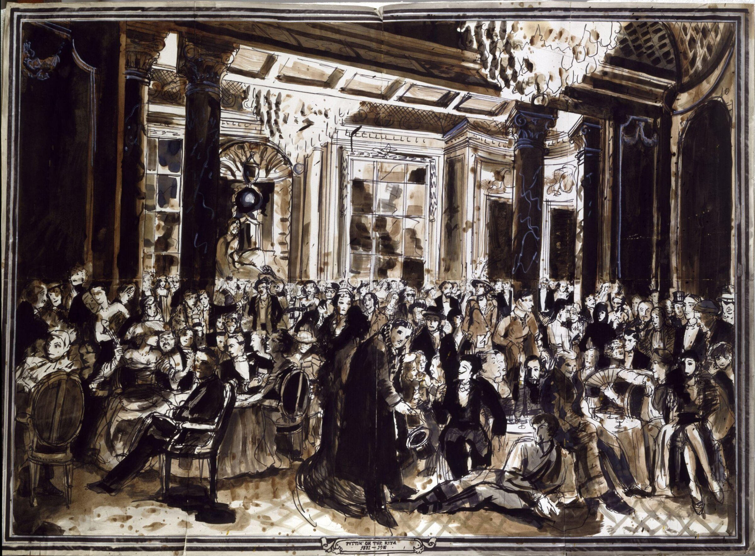 Design for a mural at the Ritz Hotel in London, Philip McCammon Core, 1981