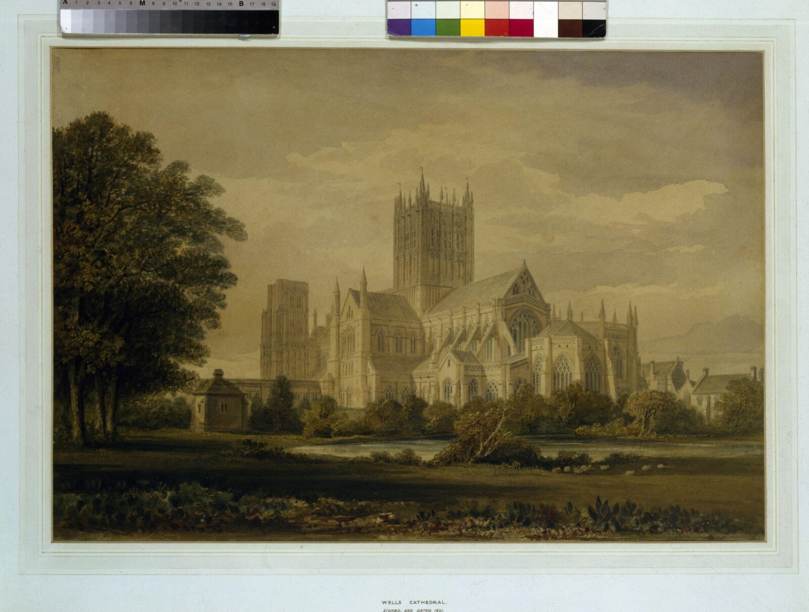 Wells Cathedral, John Buckler, 1821