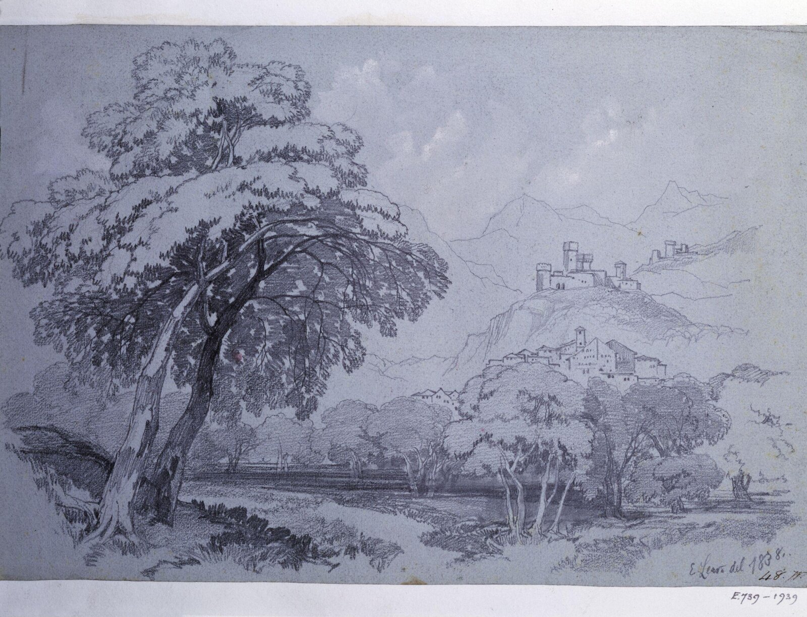 Drawing, Edward Lear, 1838