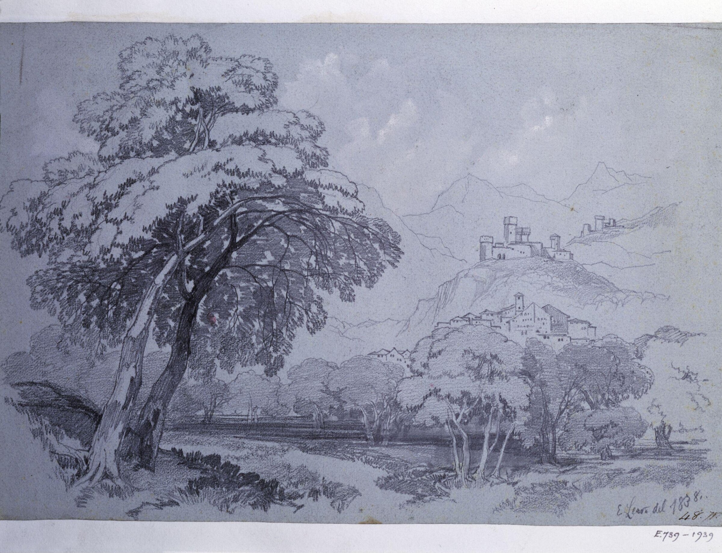 Drawing, Edward Lear, 1838