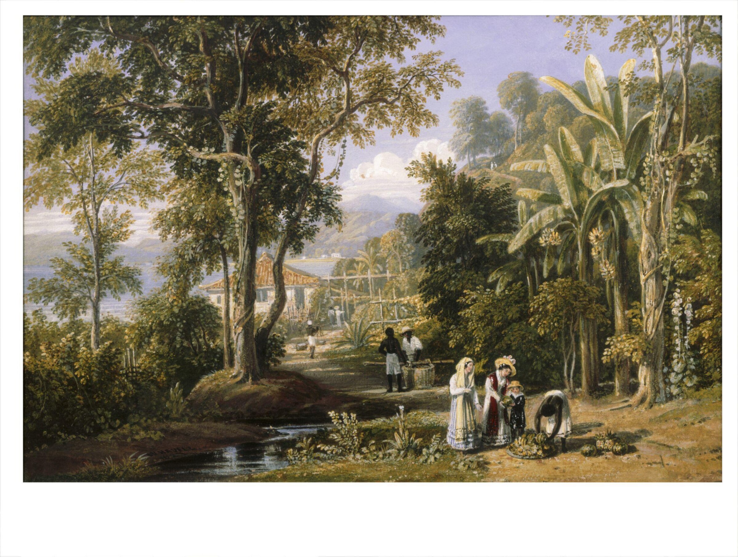 Garden Scene on the Braganza shore, Harbour of Rio de Janeiro, William Havell, 1827