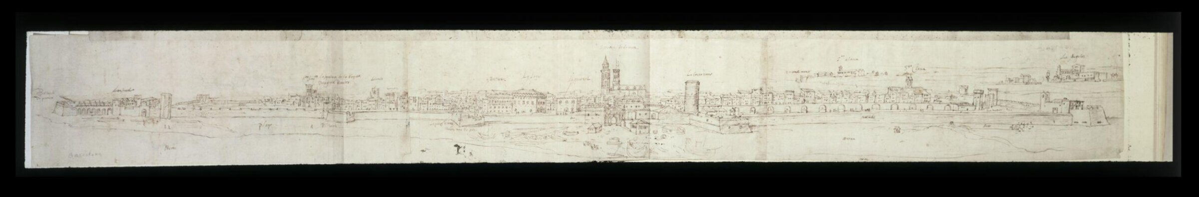 Recto: (above) Panoramic Views of Jerez de la Frontera; (below) Barcelona, Anton van den Wyngaerde, c.1563-7