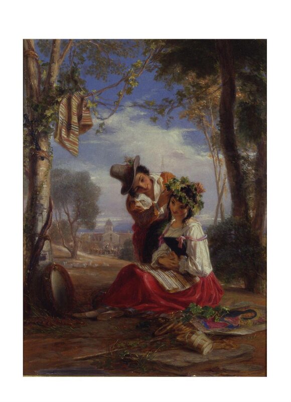 A Neapolitan boy decorating the head of his inamorata at the Festa of the Madonna del Arco