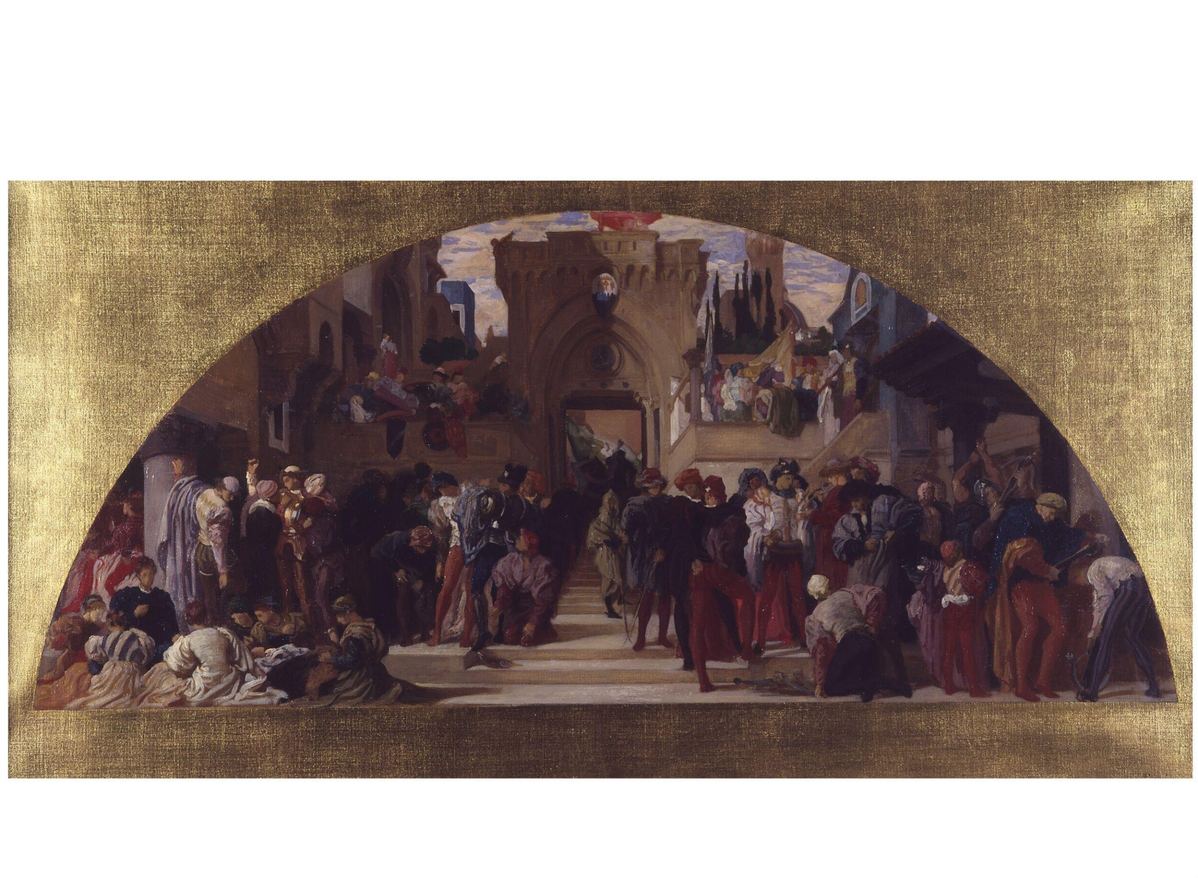 Colour sketch for spirit fresco 'The Arts of Industry as Applied to War', Frederic Lord Leighton, 1870-1872