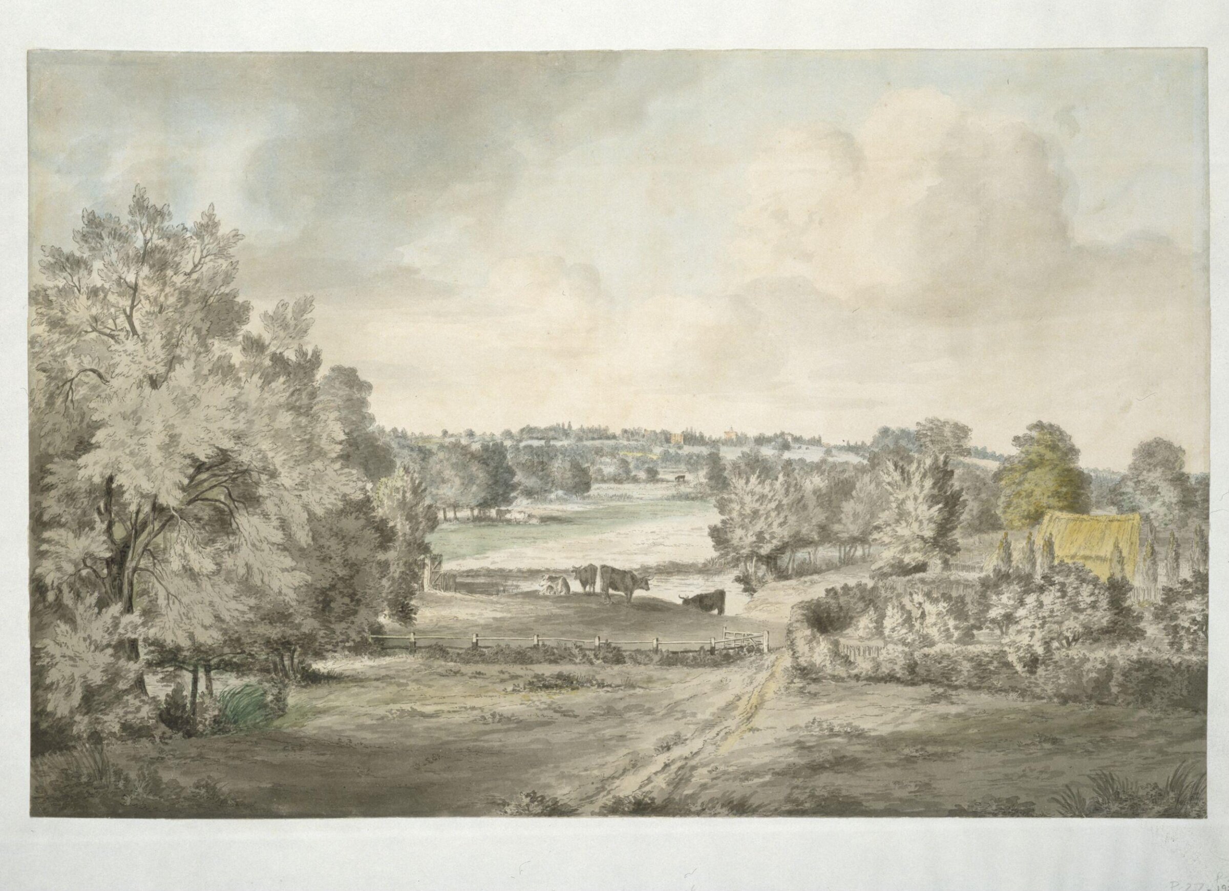 The valley of the Stour, looking towards East Bergholt, John Constable, 1800