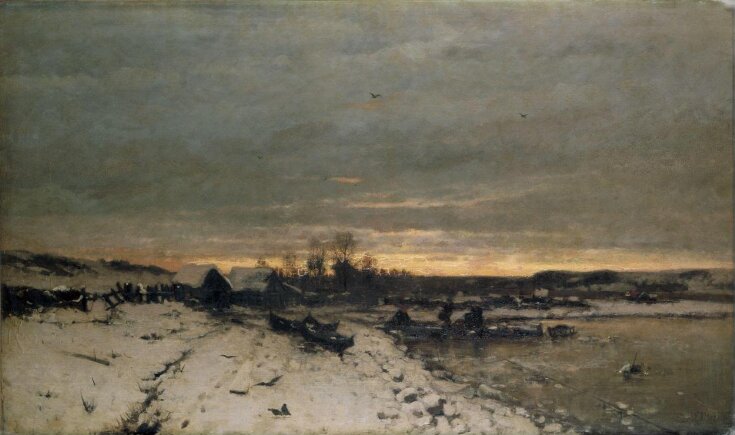 Winter landscape: sunset top image