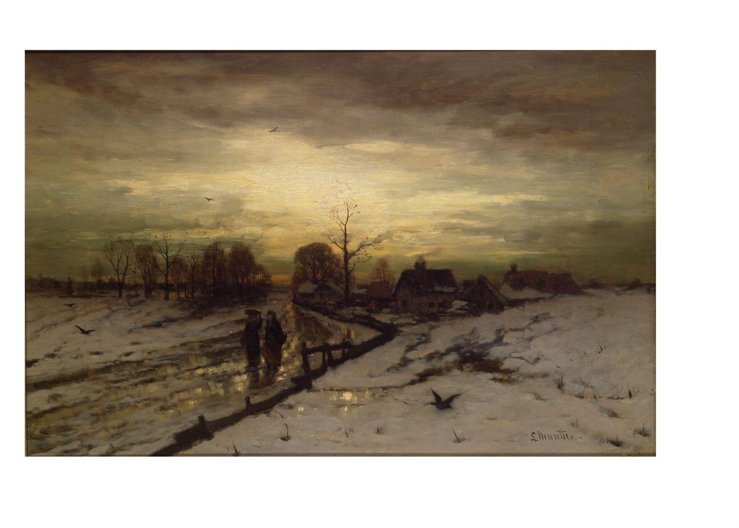 Winter Scene: Sunset, Ludwig Munthe, ca. 1870-1885