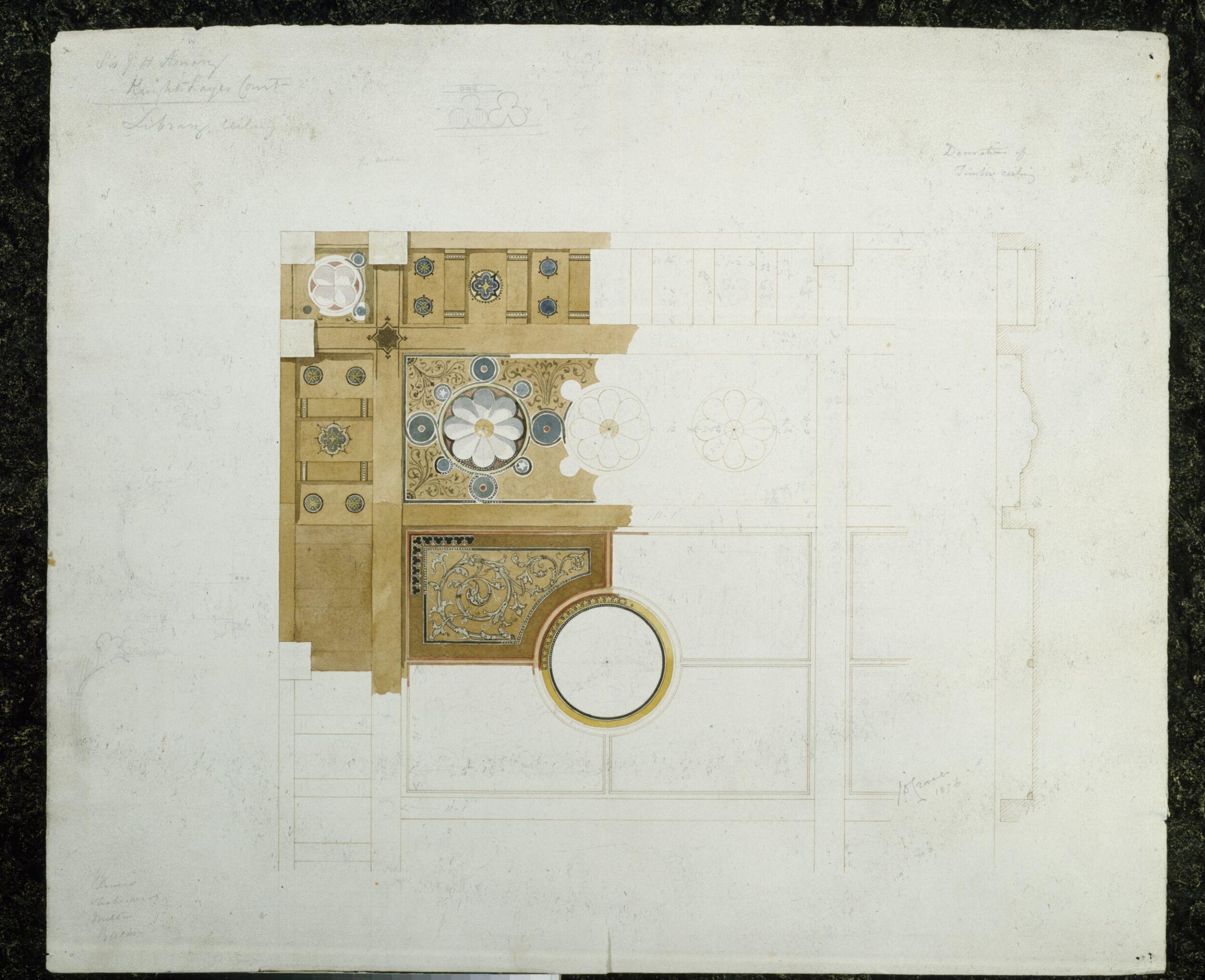 Design for decoration at Knightshayes Court, John Dibblee Crace, 1876