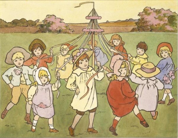 Children dancing round a Maypole | Nister, Ernest | Cubitt, Edith Alice ...