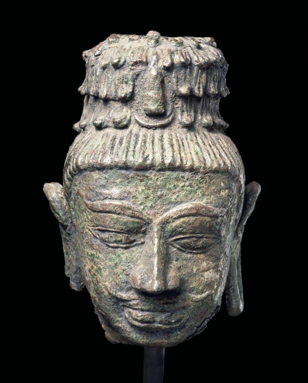 Head of the bodhisattva Maitreya, cast bronze, Thailand, 8th century at the Victoria and Albert Museum