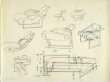 Perspective sketches (8 on 1 sheet) for various types of chair with tubular frames. thumbnail 2