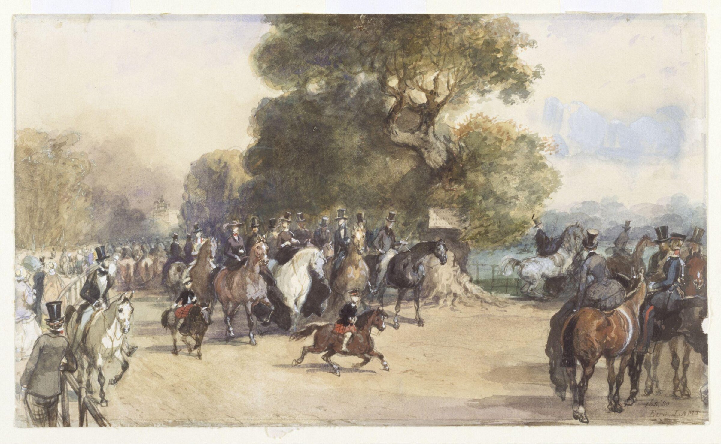 Scene in Hyde Park, Lami, mid 19th century