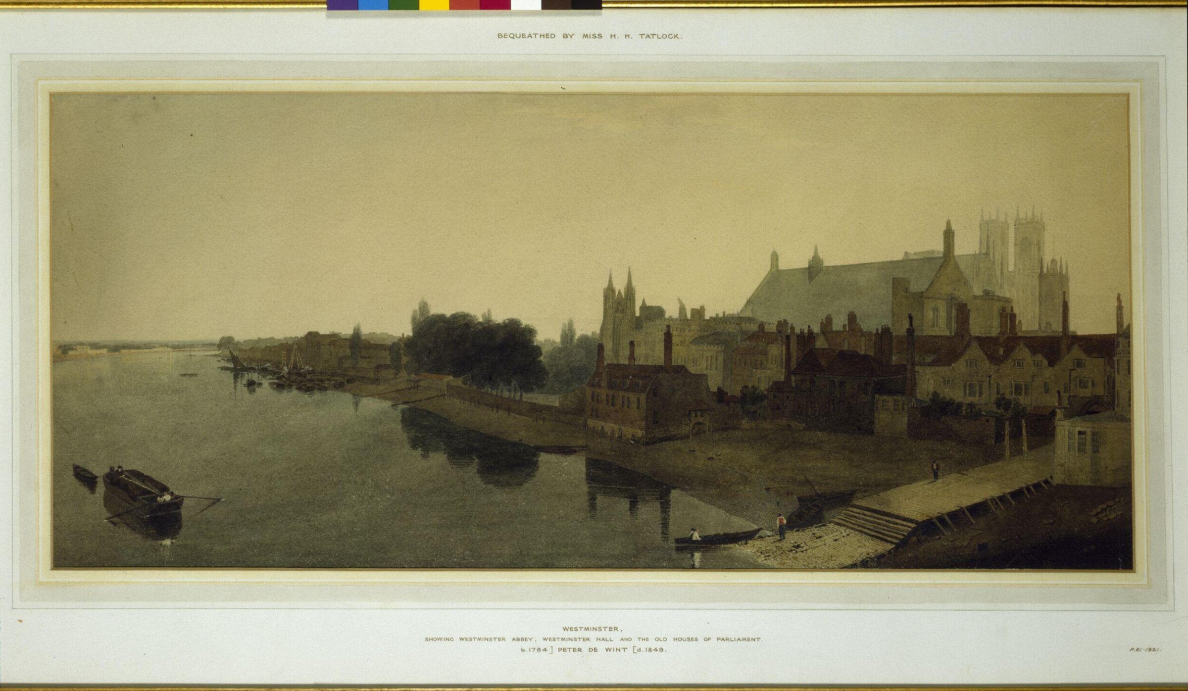 Westminster Palace, Hall and Abbey, Peter De Wint, first half 19th century
