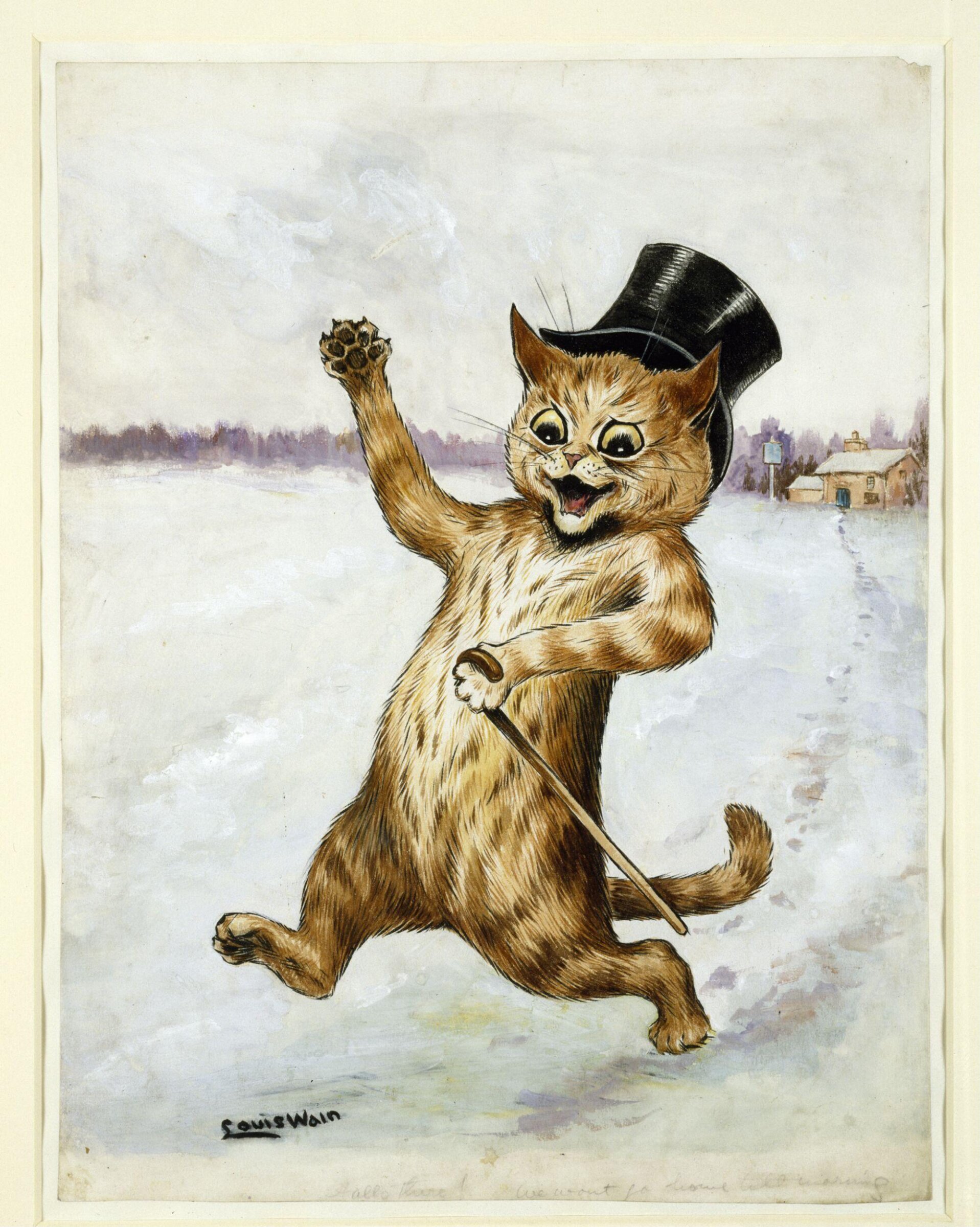 Hallo there!  We won't go home till morning, Louis William Wain, ca.1900-1910