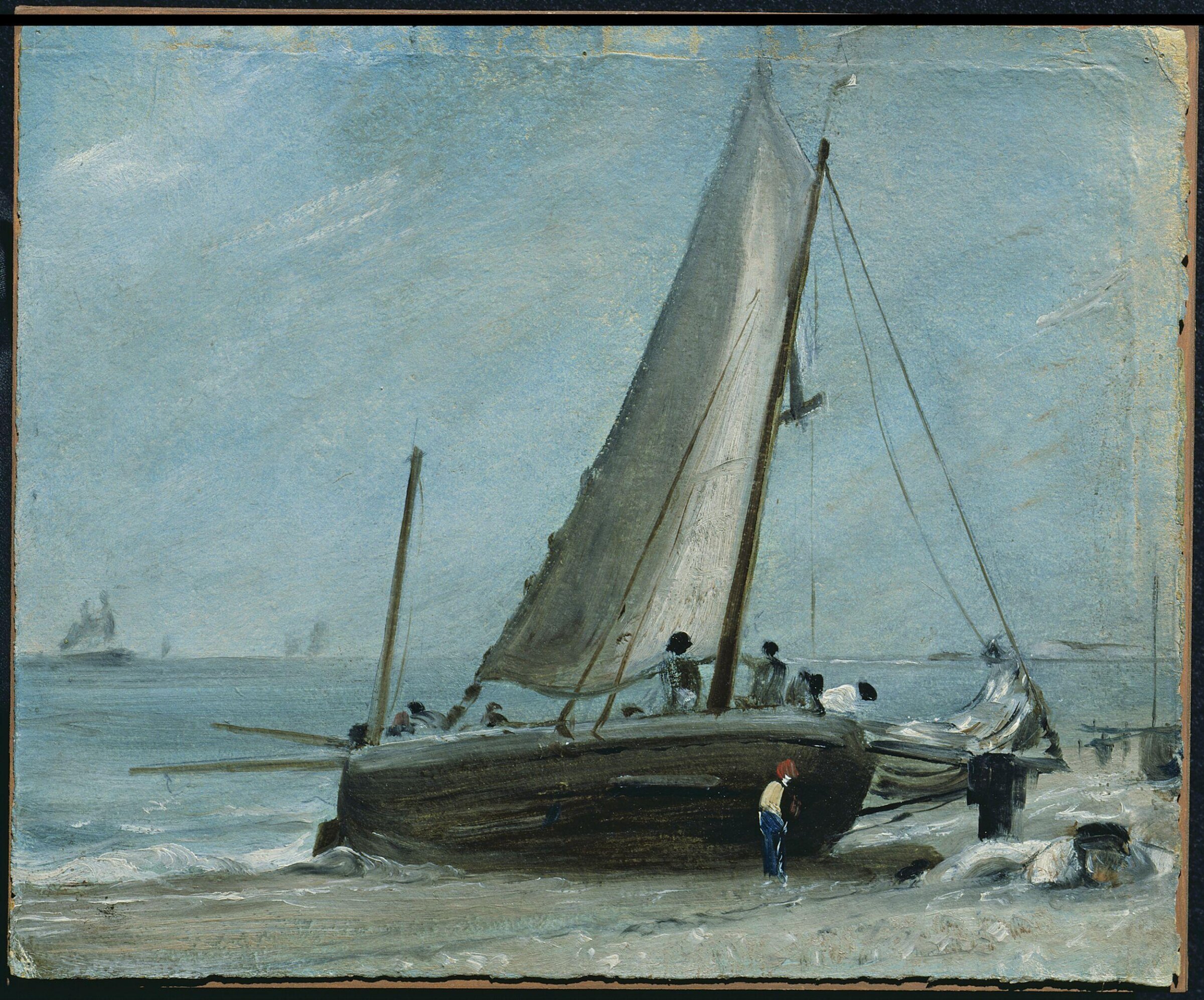 Brighton Beach, with Fishing Boat and Crew, John Constable, 10/06/1824