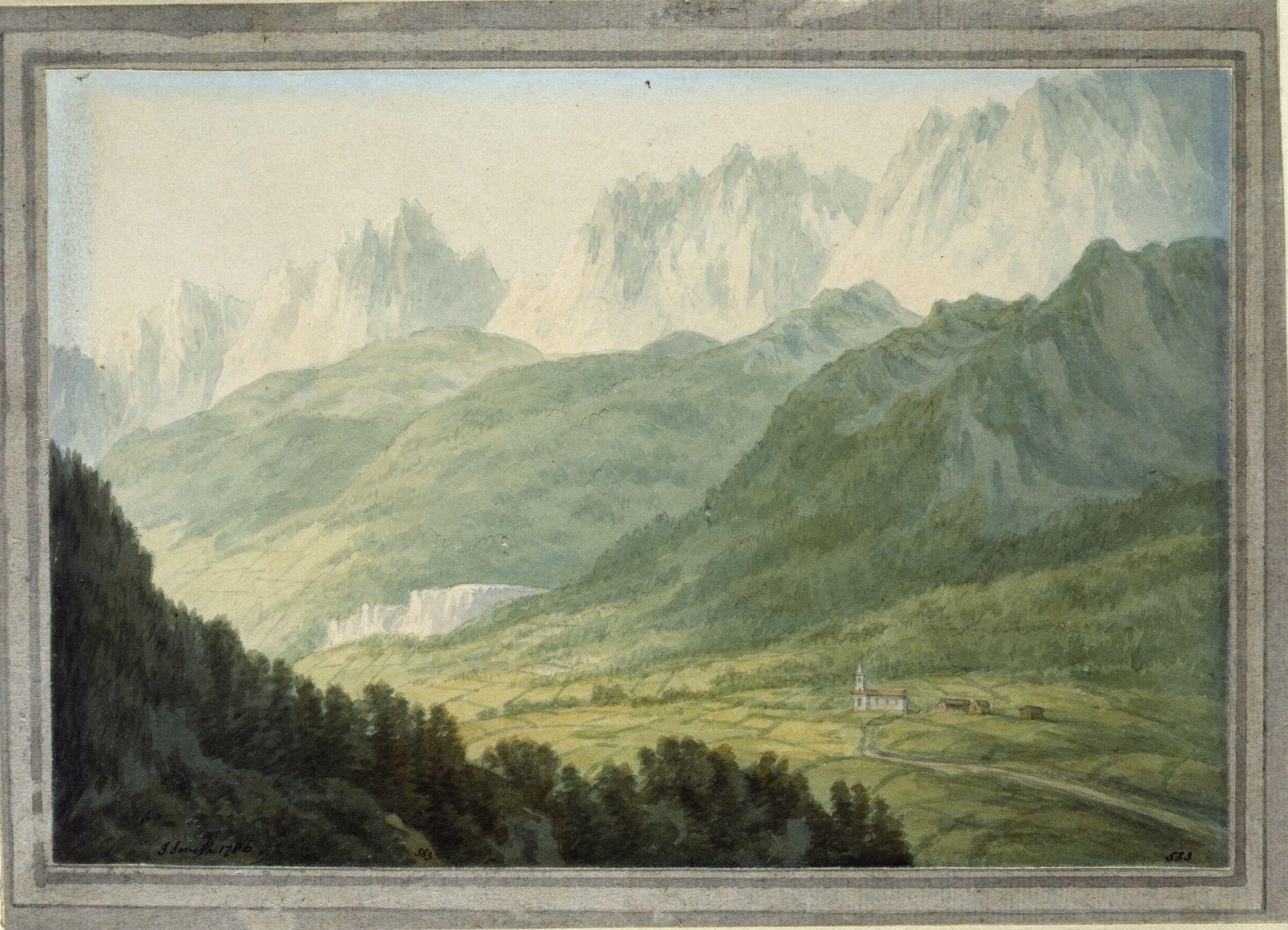 The Valley of Chamouni (Chamonix), John 'Warwick' Smith, 1786