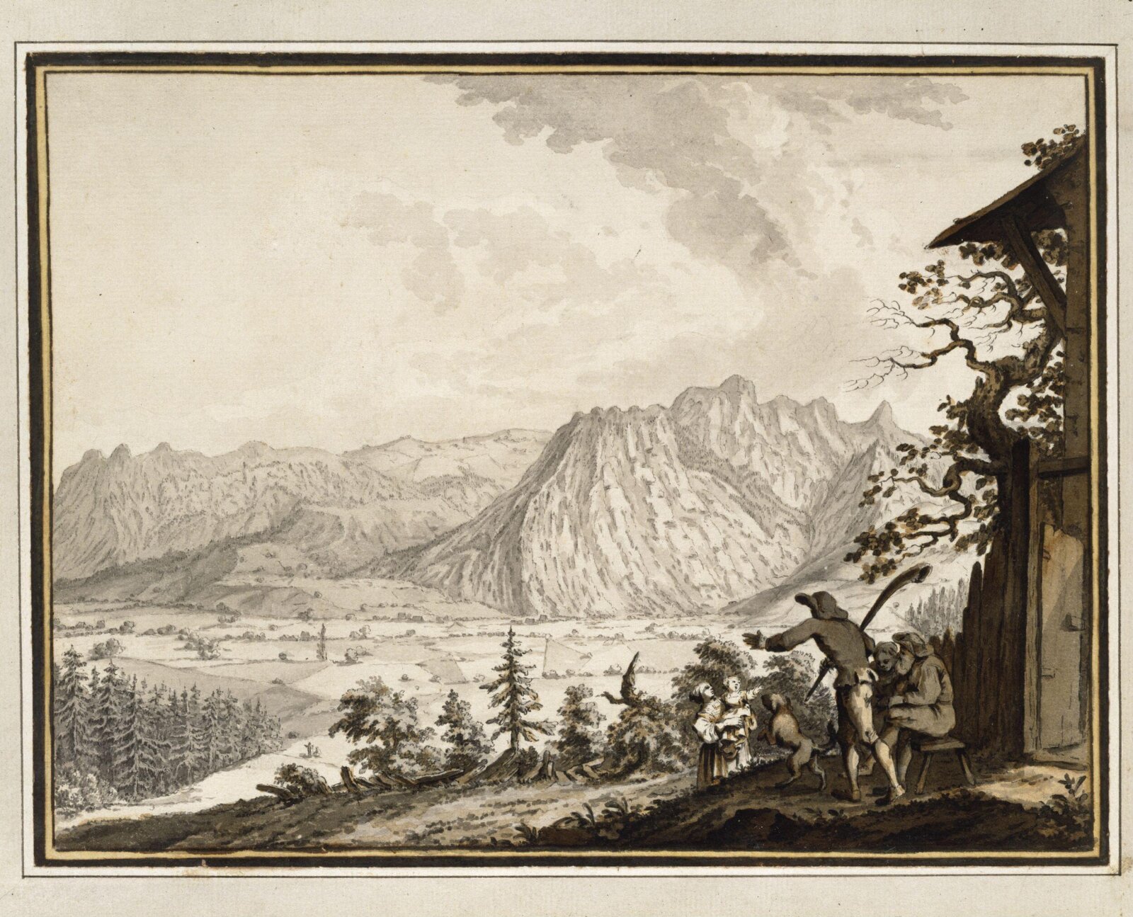 Watercolour drawing, Samuel Hieronymus Grimm, 1765