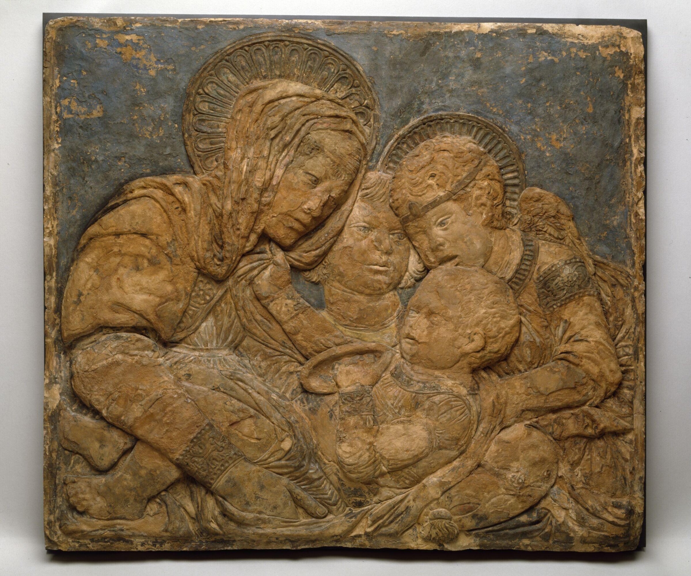 The Virgin and Child with the Infant Baptist and an Angel, Bartolomeo Bellano, ca. 1470