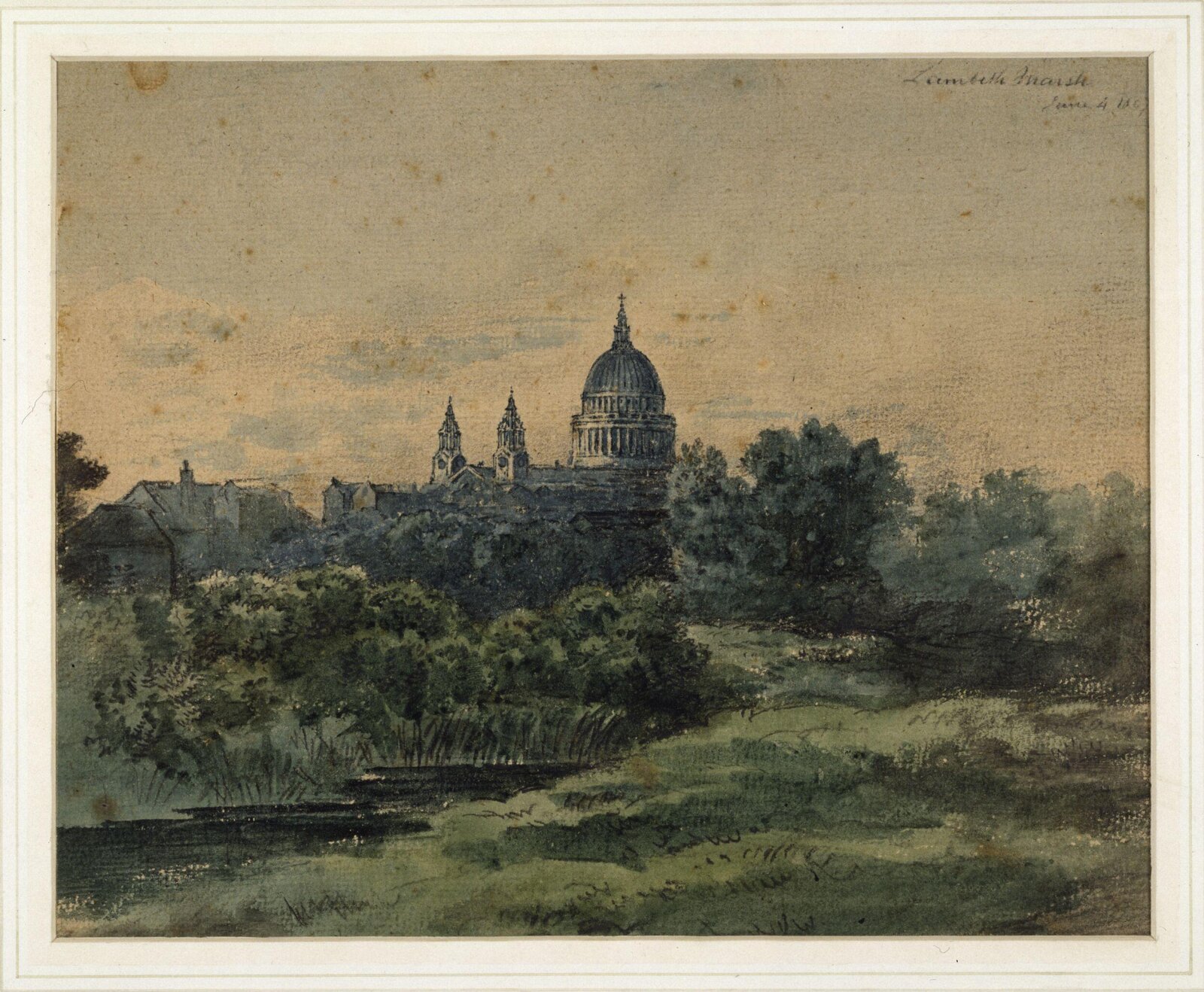 St. Paul's Cathedral from Lambeth Marsh, Patrick Nasmyth, 04/06/1807