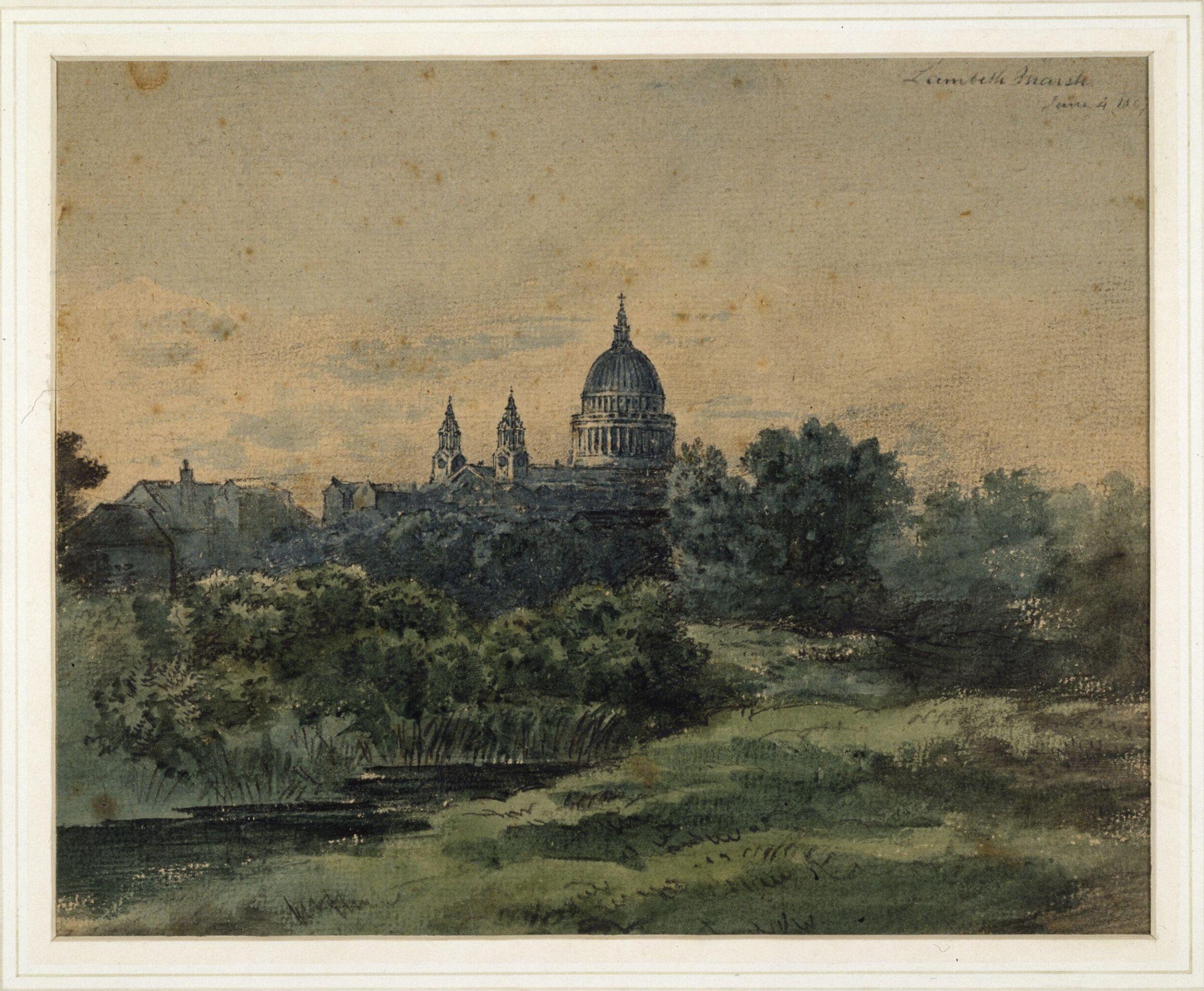 St. Paul's Cathedral from Lambeth Marsh, Patrick Nasmyth, 04/06/1807