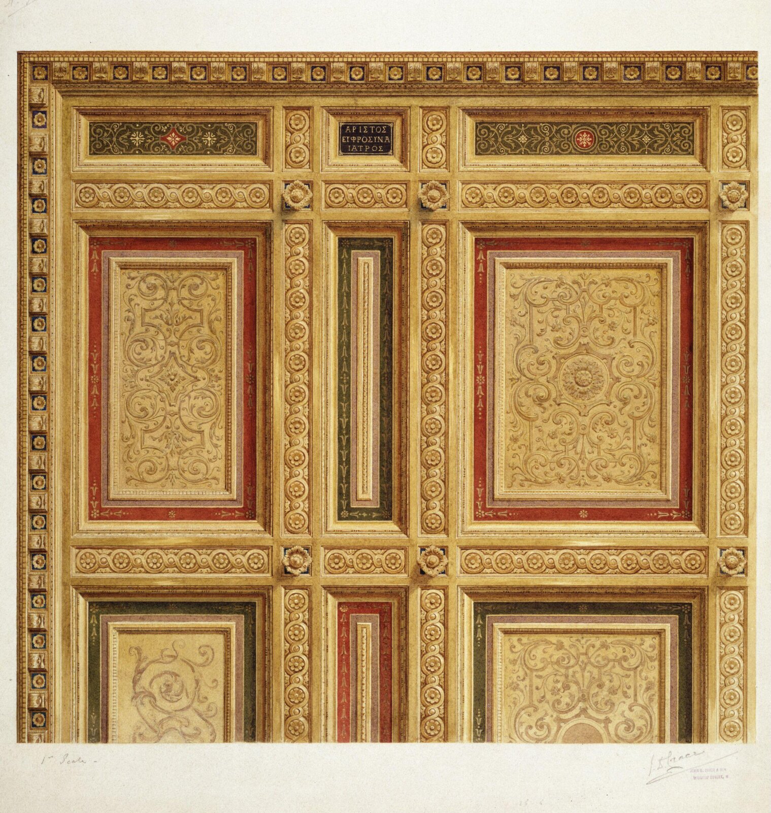 Ceiling decorations, John Dibblee Crace, circa 1885