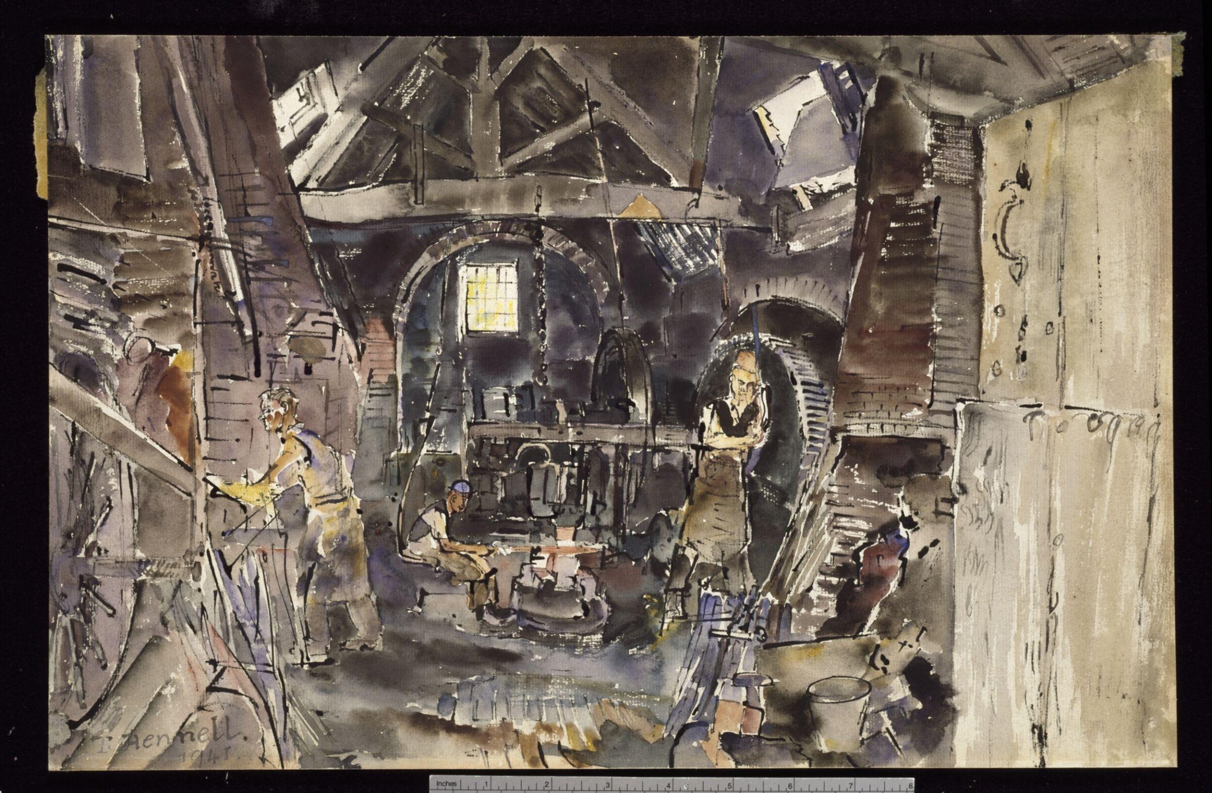 Scythe Smithy, Weybridge, Thomas Hennell, 1941