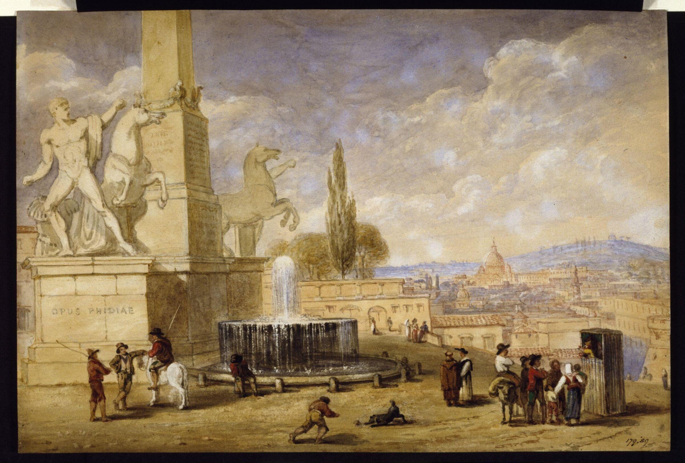 Monte Cavallo, Rome, William Brockedon, ca. 1815-35