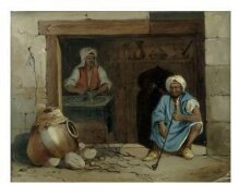 An Egyptian baker and his assistant at the door of a cake-shop thumbnail 1