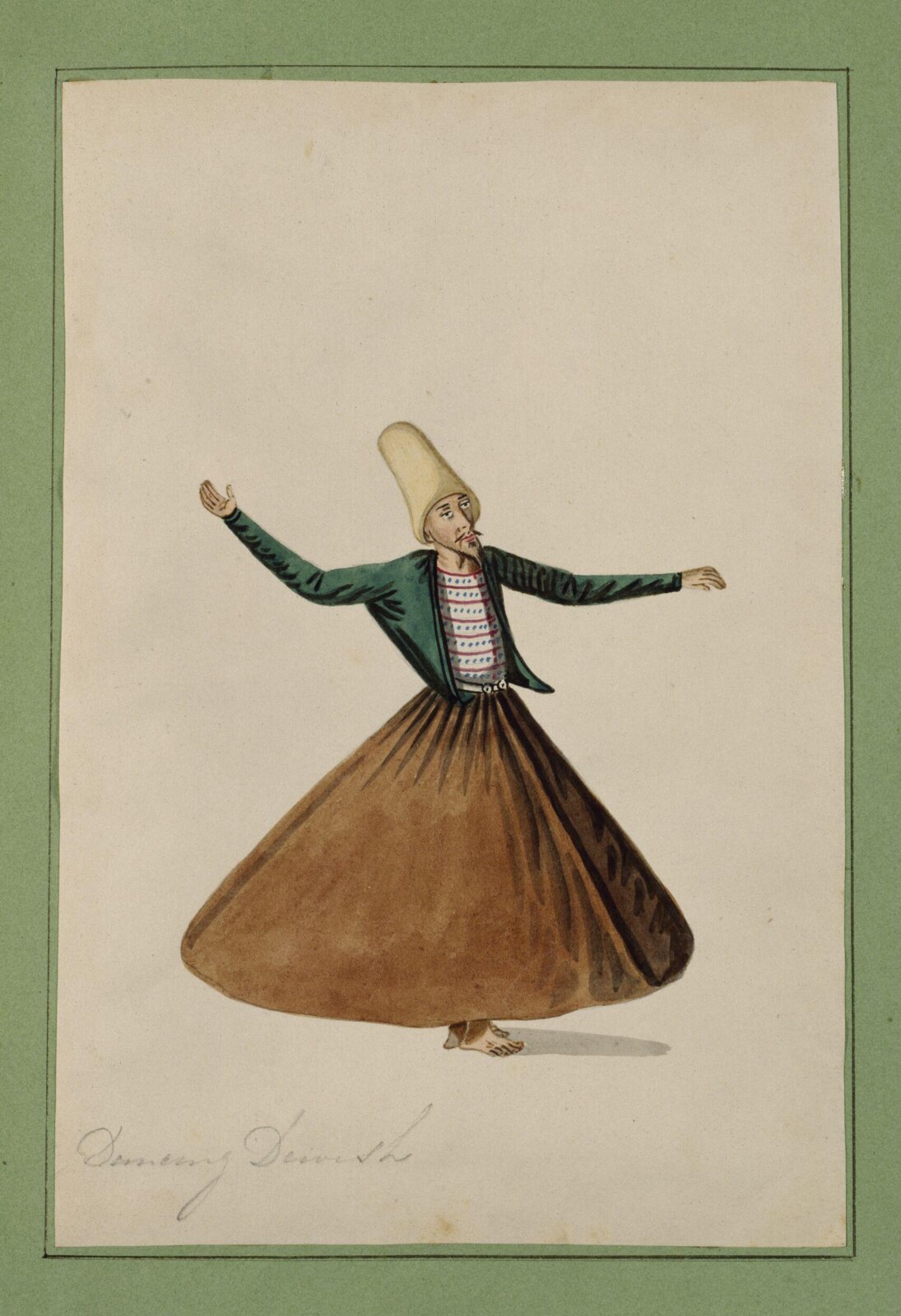 Dancing Dervish, Charles Frederick Brockdorff, ca. 1830 to 1835