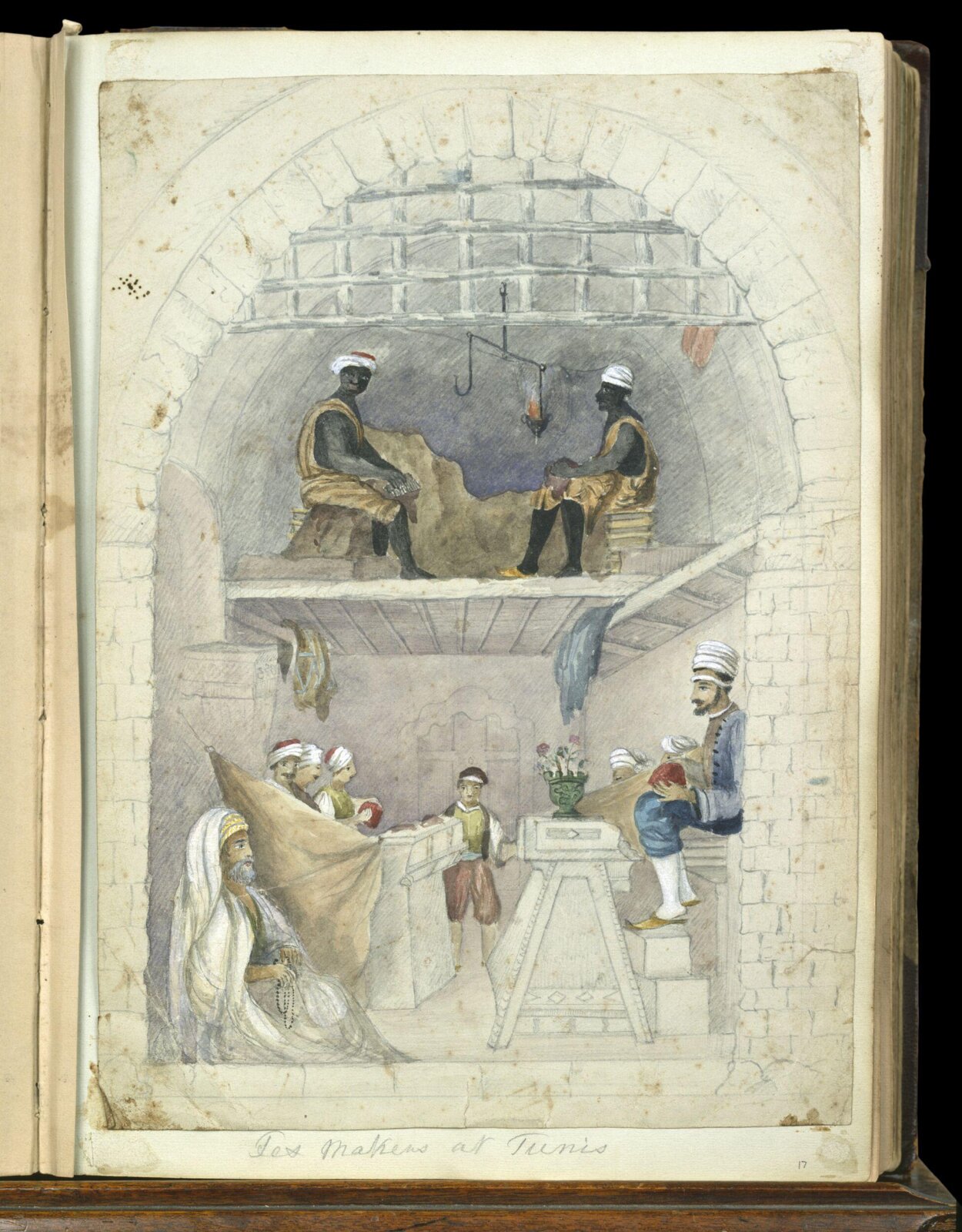 Fes [Fez] Makers at Tunis, Charlotte Inglefield, ca. 1855-1857