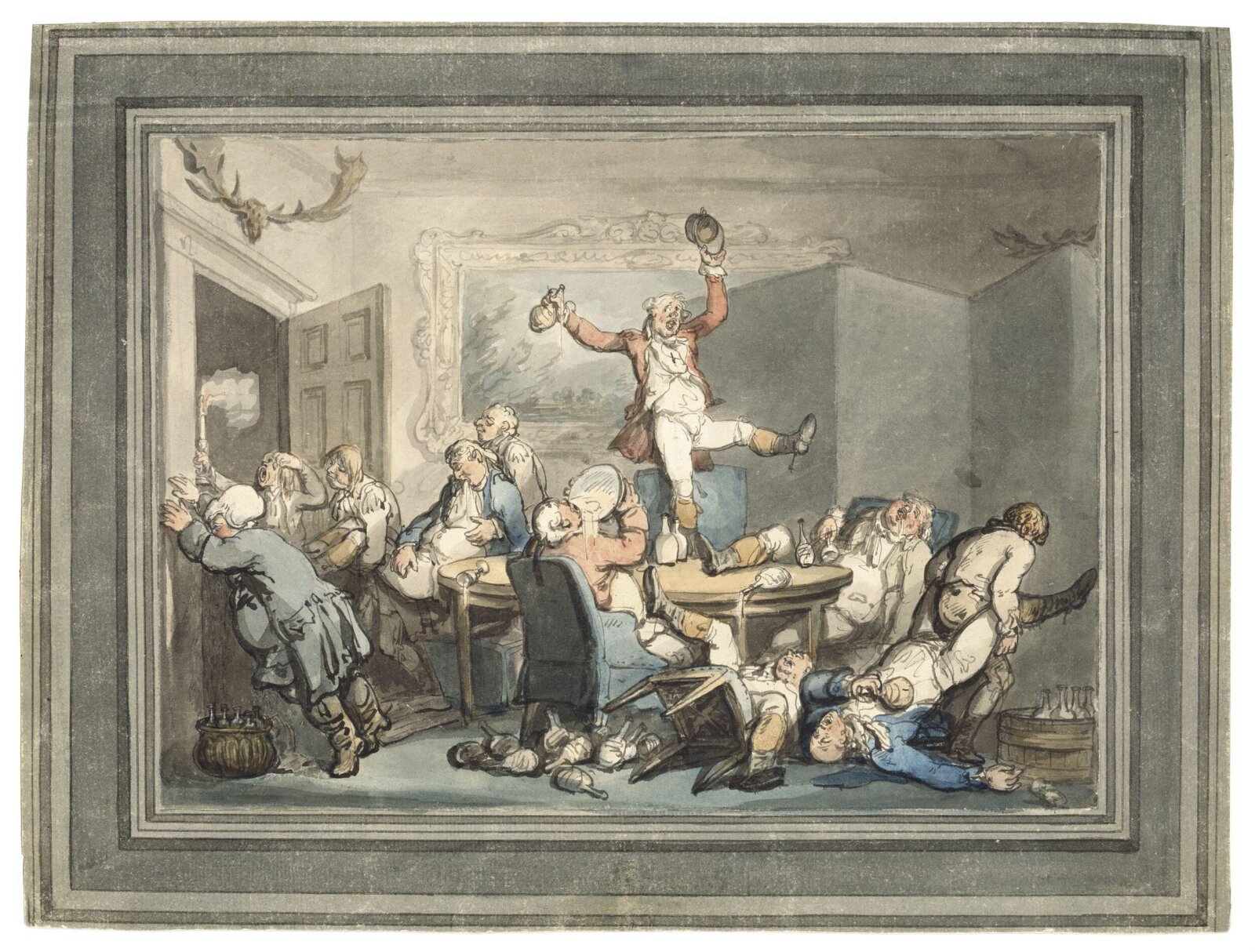 The Hunt Supper, Thomas Rowlandson, ca. 1780-1825