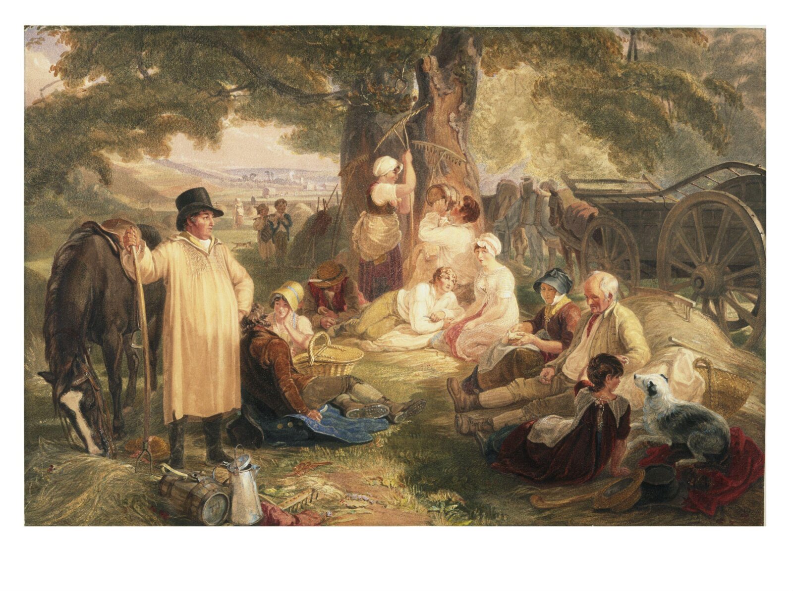 Haymakers at dinner, Thomas Uwins, ca. 1812