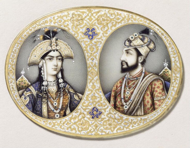 Shah Jahan and Arjumand Banu Begum (Mumtaz Mahal), Company School period, Delhi, India. Victoria and Albert Museum, London, UK.