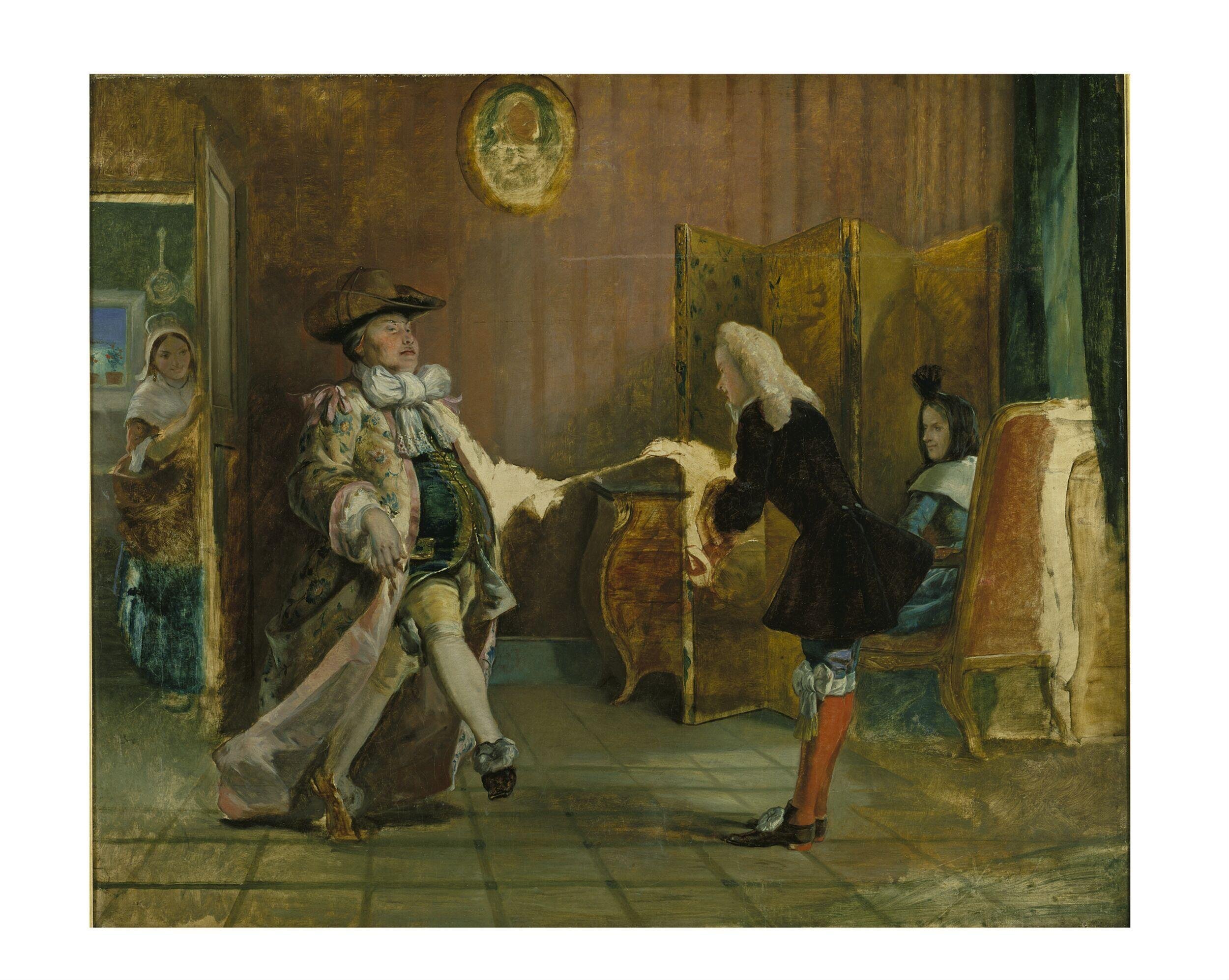 Monsieur Jourdain's Dancing Lesson: Molière, <i>Le Bourgeois Gentilhomme</i>, Act II, Scene 1 by Frith, William Powell