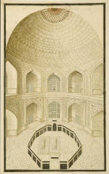 Seven drawings of the interior of the Taj Mahal, Agra and architectural details. thumbnail 1