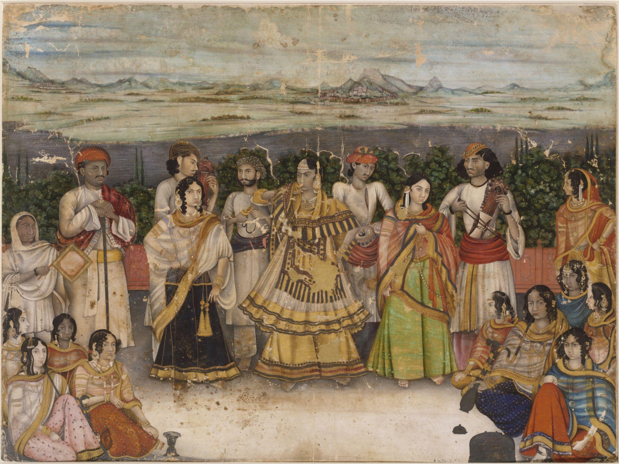 A group of dancing-girls and musicians, Faiz Ali Khan, ca. 1815