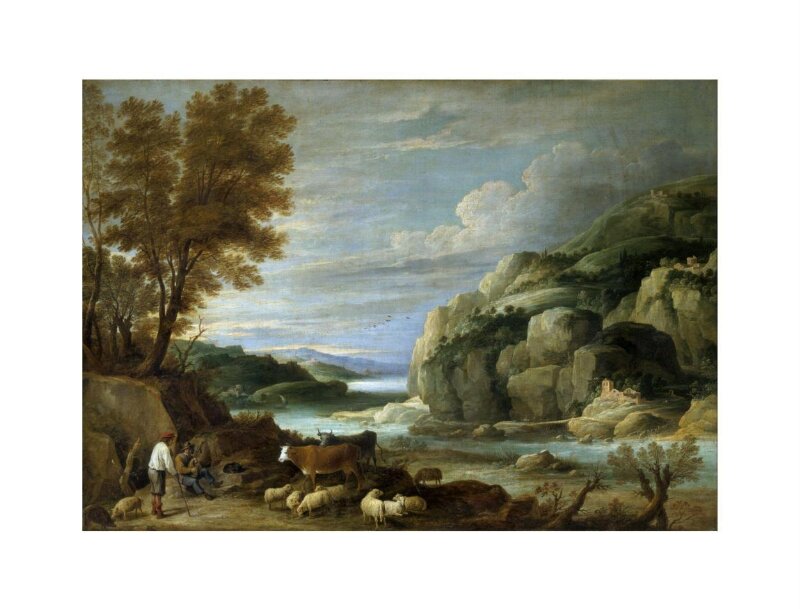 Rocky landscape with figures