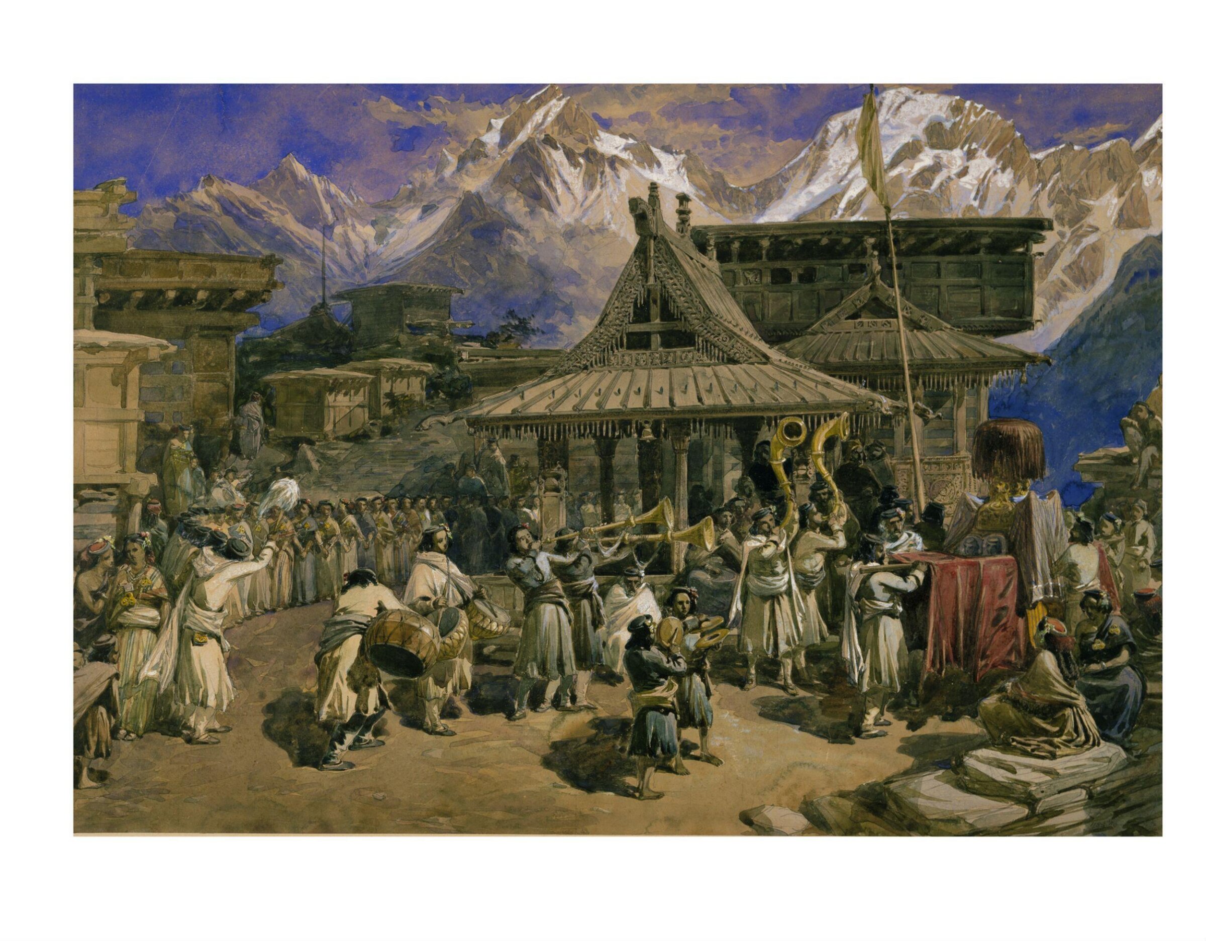 Worship of the Devi at Kothi, near Chini, William Simpson, August 1860