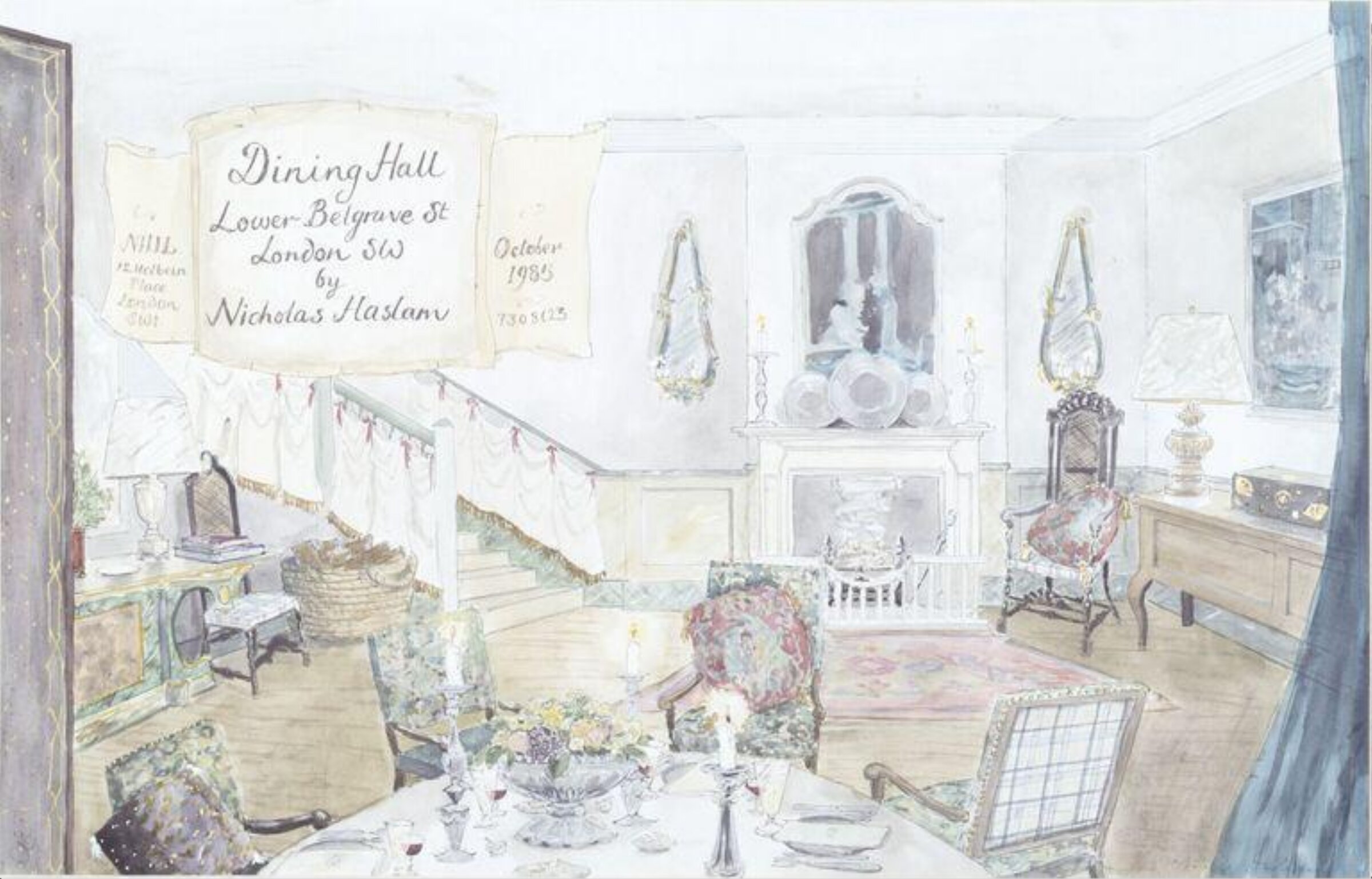 Dining Hall, Lower Belgrave St, London SW, Nicholas Haslam, October 1986