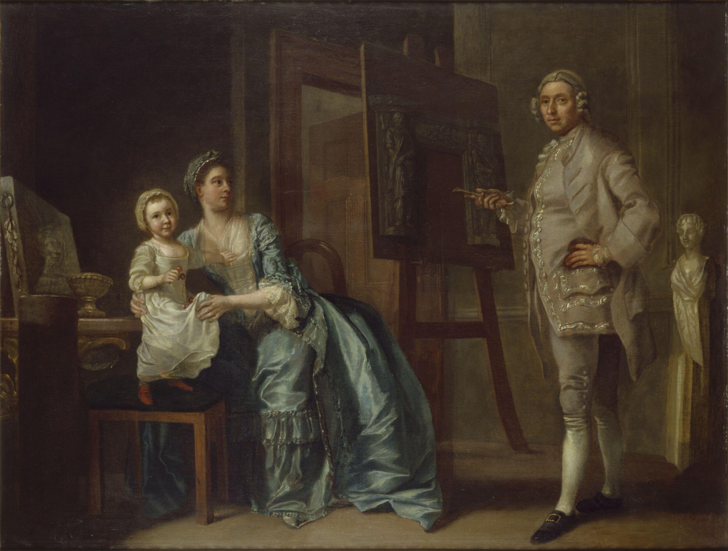 The Sculptor Joseph Wilton with His Wife and Daughter, Francis Hayman, ca. 1760