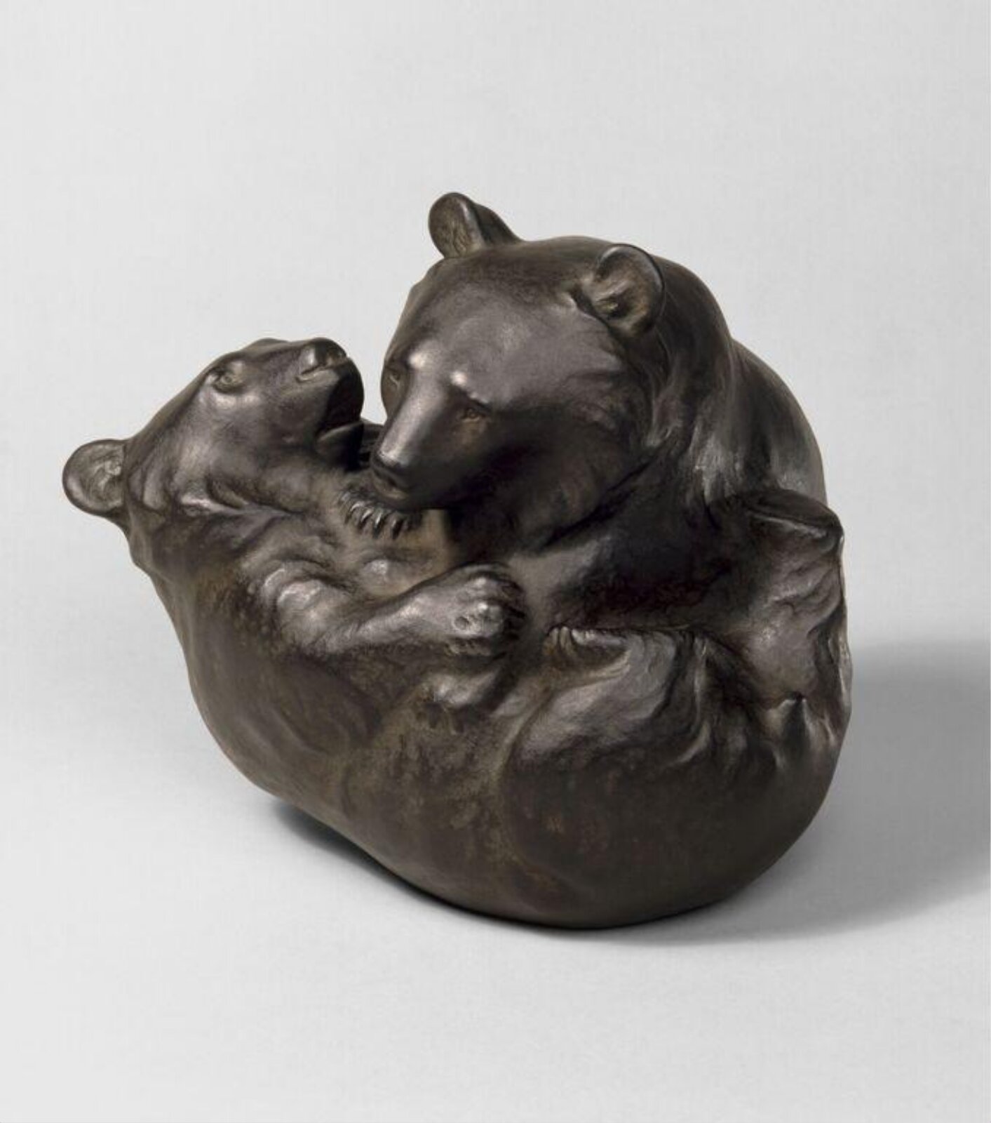 Two bear cubs at play, Yamada Chozaburo Muneyoshi, ca. 1909
