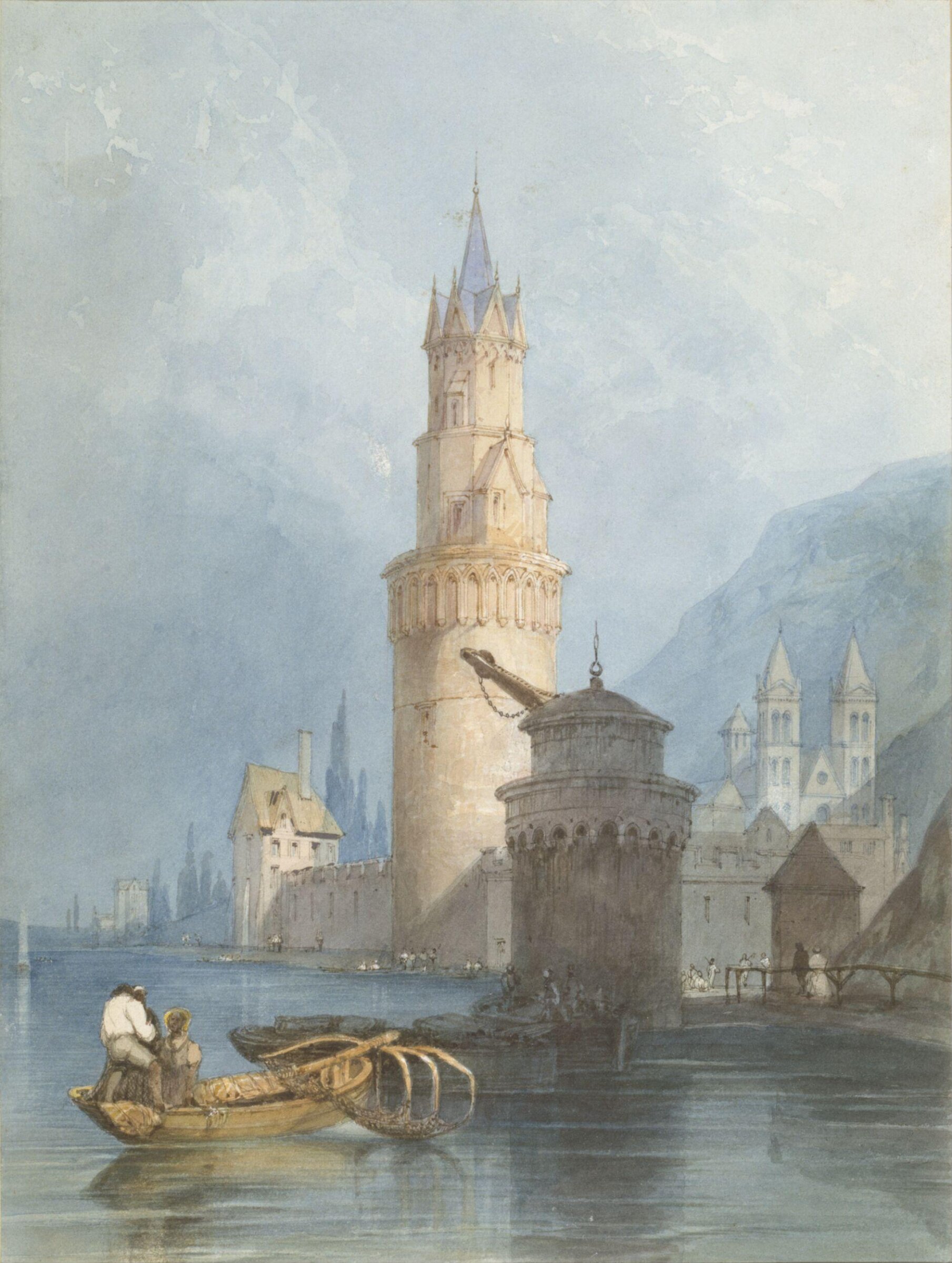 Tower and Mill at Andernach on the Rhine, Clarkson Stanfield, ca. 1815-1833