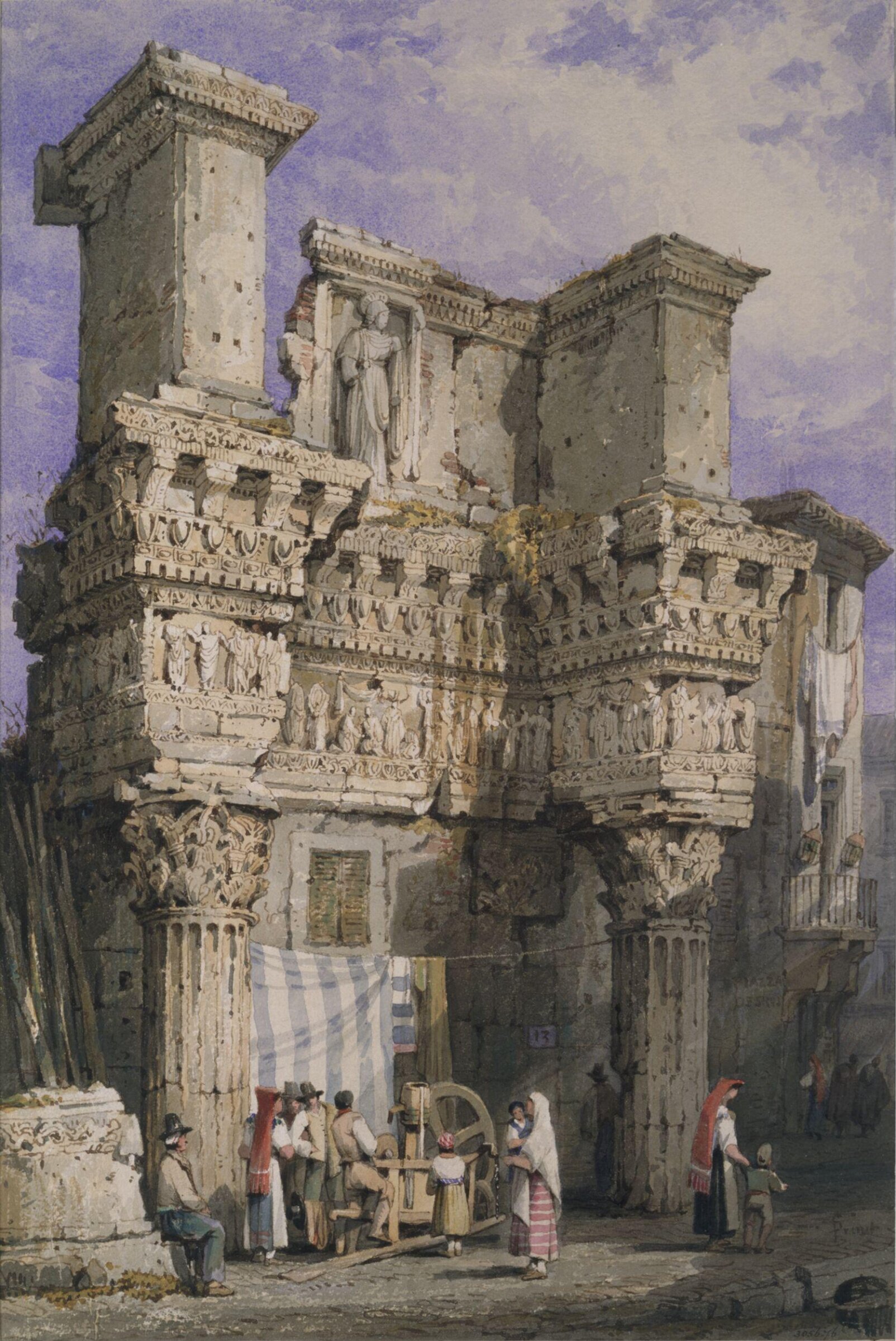Forum of Nerva, Rome, Prout, ca. 1800-1852