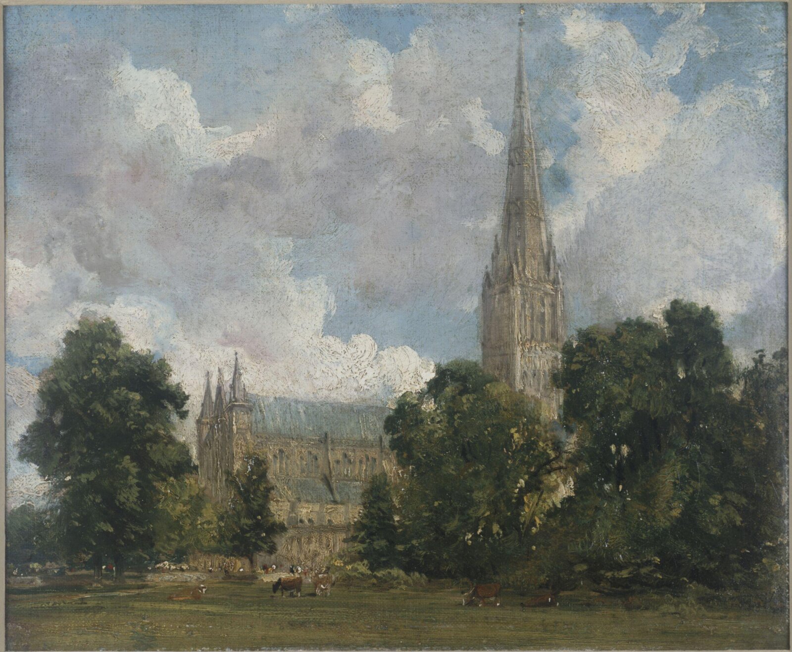 Salisbury Cathedral from the south-west, John Constable, ca. 1820