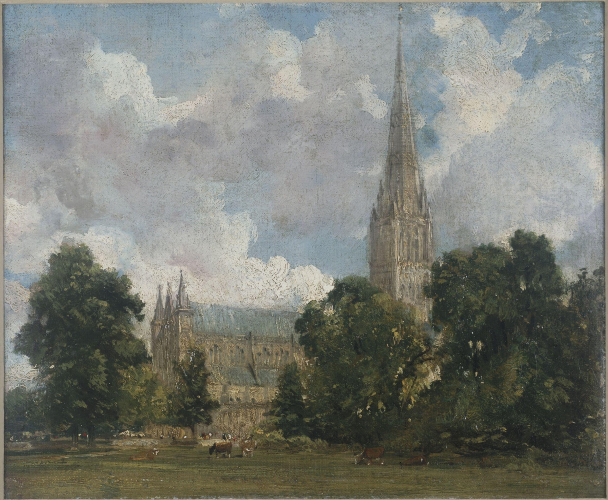 Salisbury Cathedral from the south-west, John Constable, ca. 1820