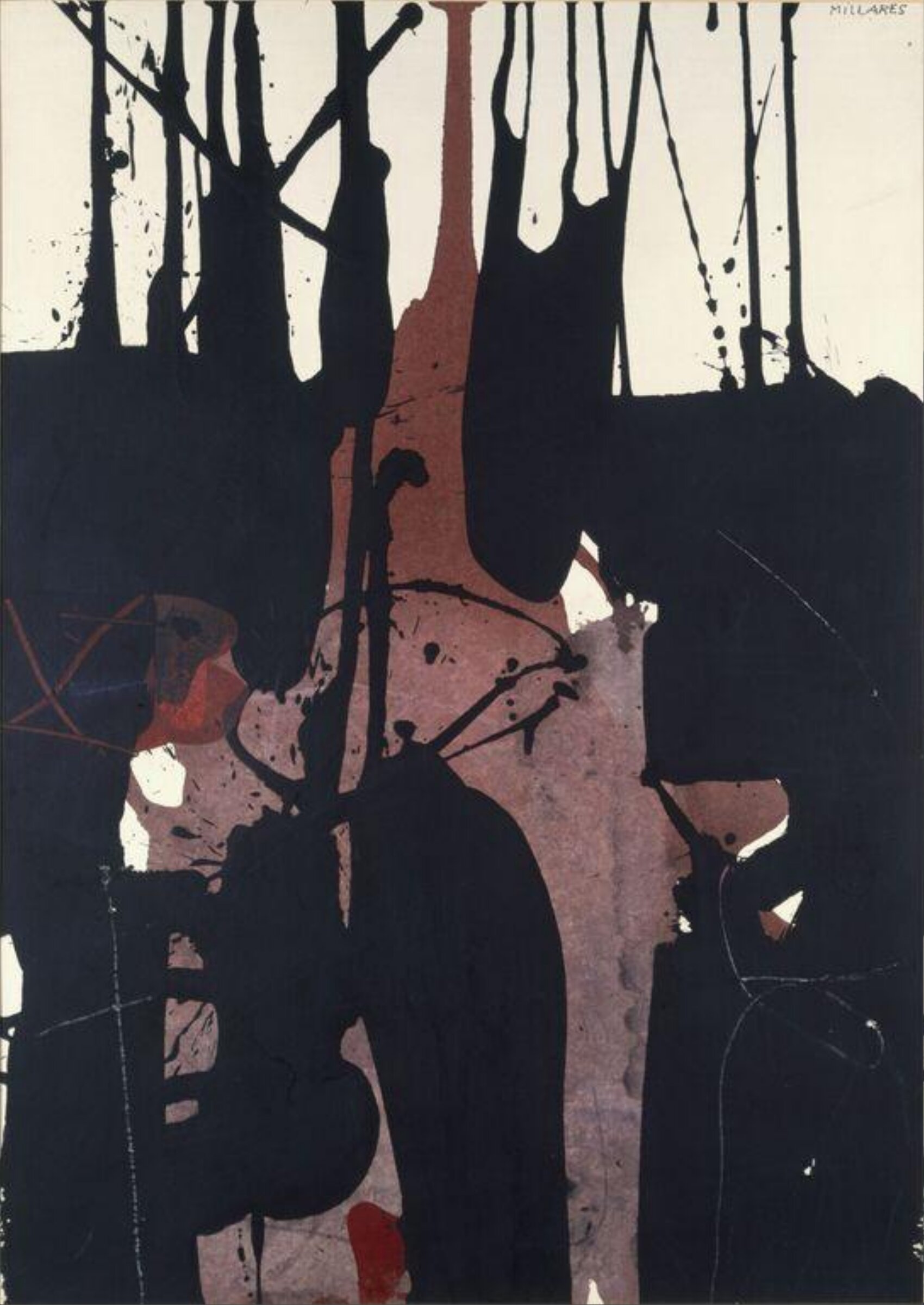 Blanco, rojo y negro [White, red and black], Manolo Millares, 1961