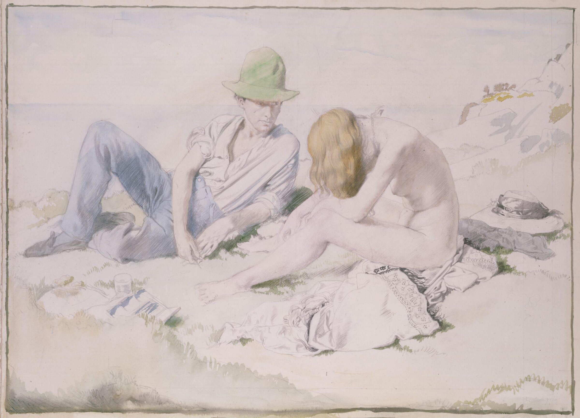 The Draftsman and his Model, William Newenham Montague Orpen, ca. 1900s