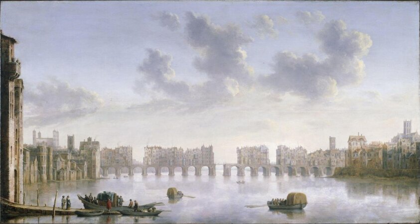 View of Old London Bridge from the West (1650) by Claude de Jongh