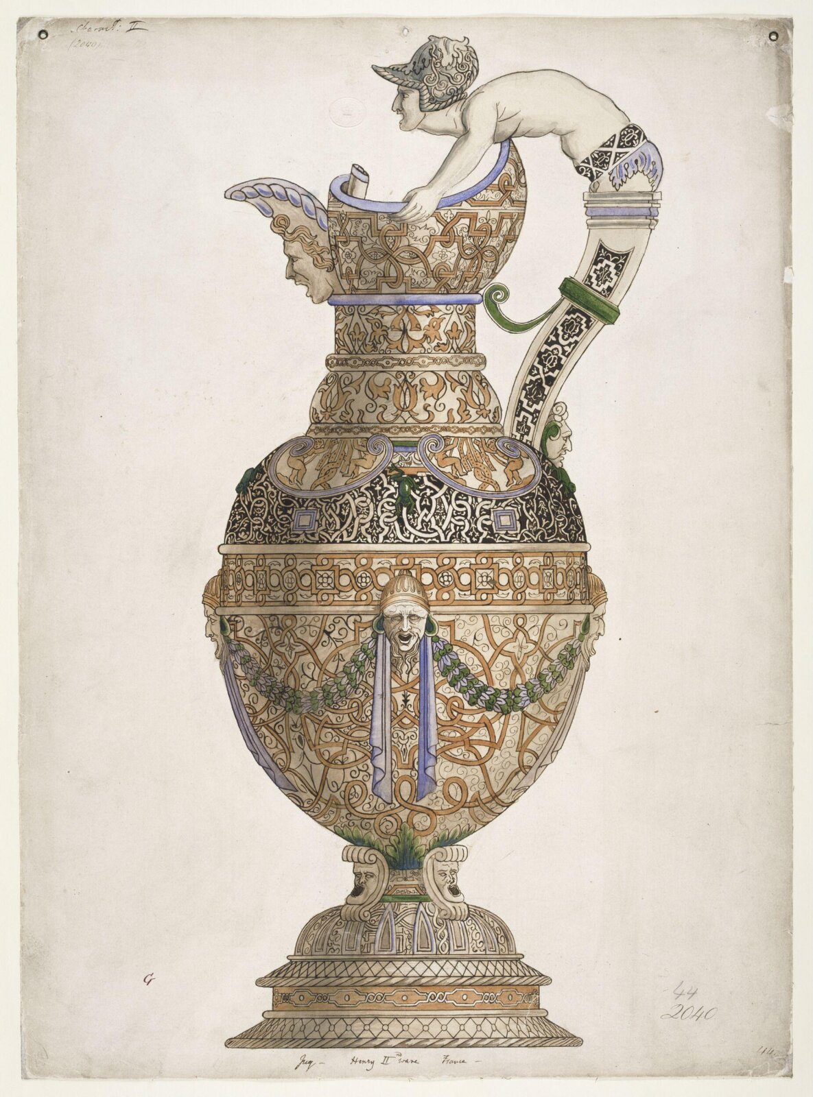 Design for an ewer, Ralph Nicholson Wornum, 1848 - 1854