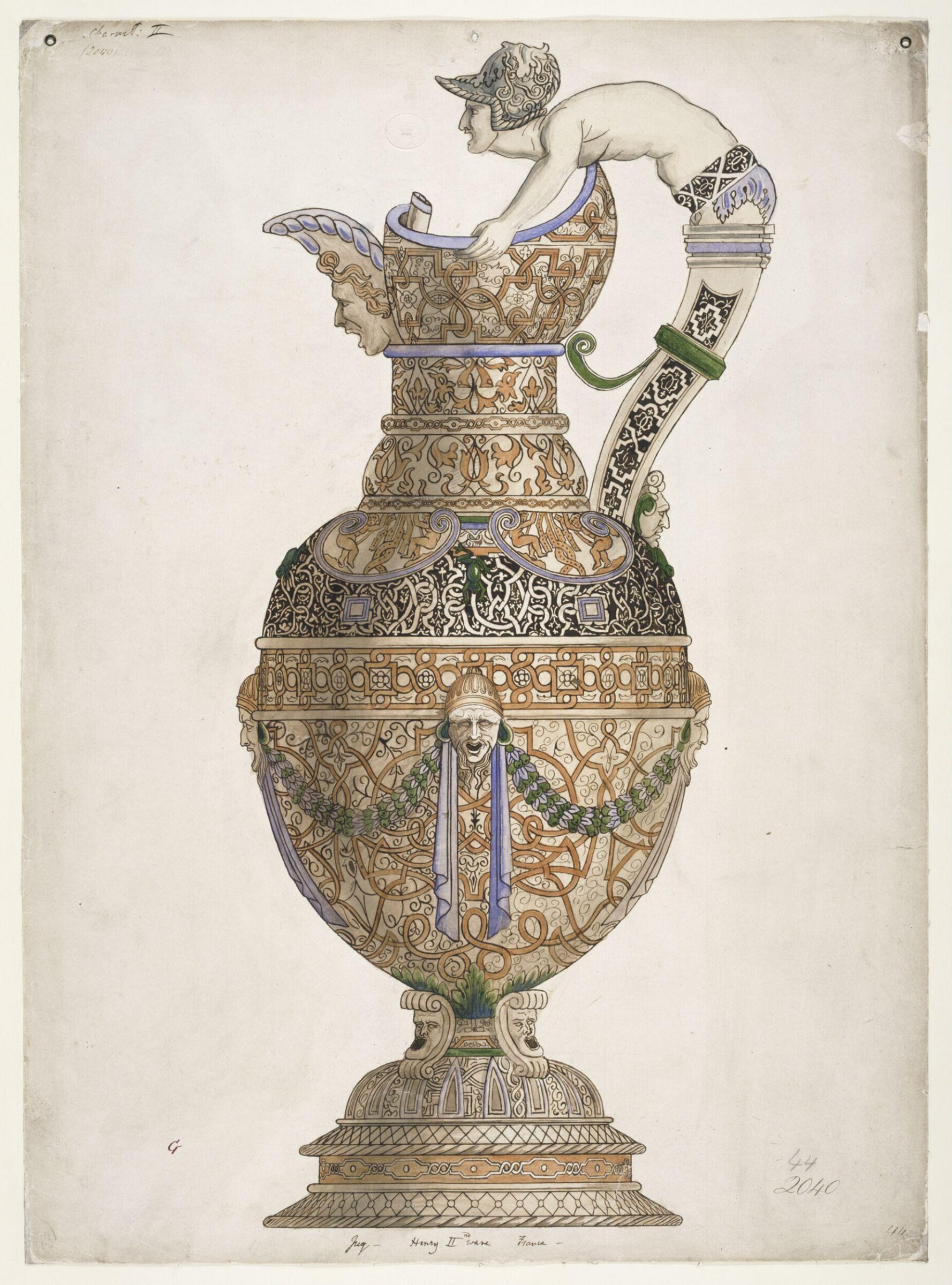 Design for an ewer, Ralph Nicholson Wornum, 1848 - 1854